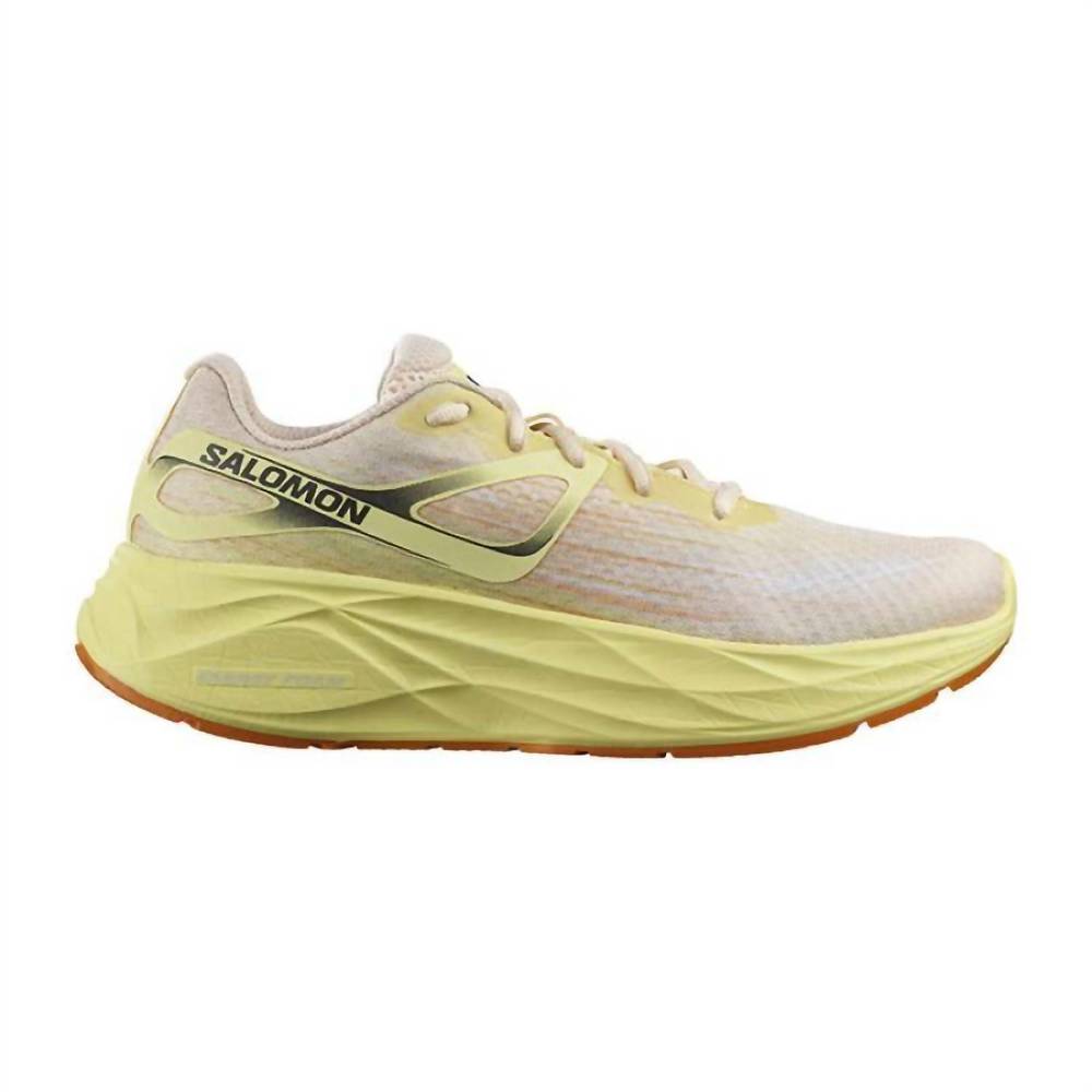 NEW SALOMON women's aero glide - b running shoe in tender peach/yellow iris/whit
